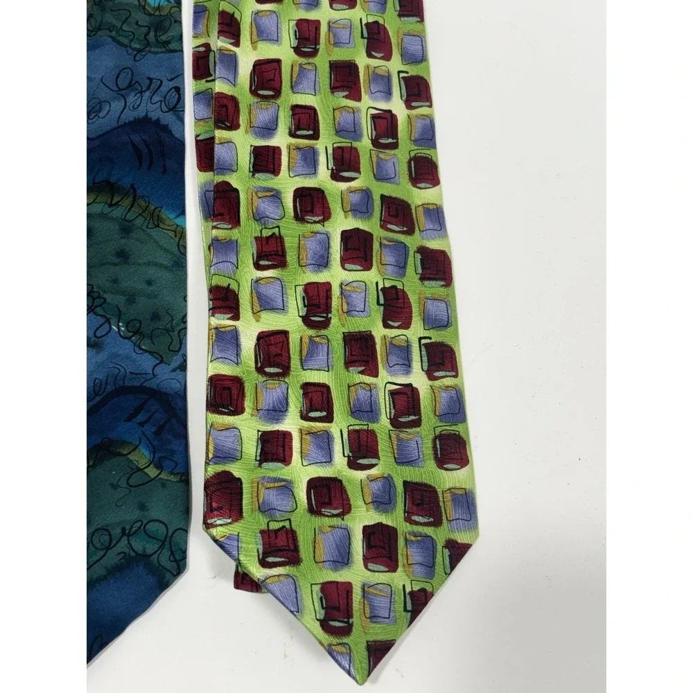 J. GARCIA Lot of 4 100% Silk Ties Watercolor Multicolor‎  Variates